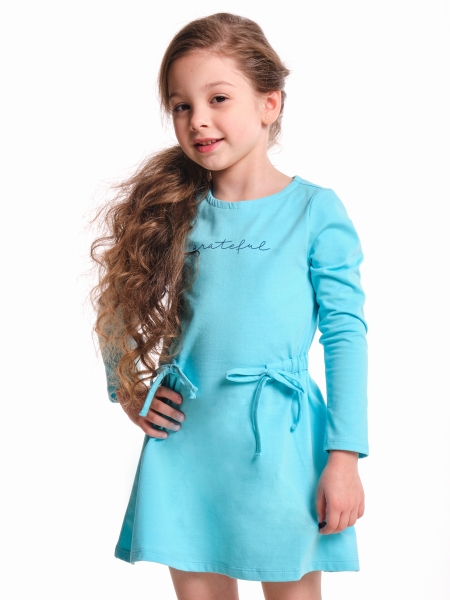 Платье для девочек Mini Maxi, модель 4309, цвет бирюзовый - Платья для девочек с длинным рукавом