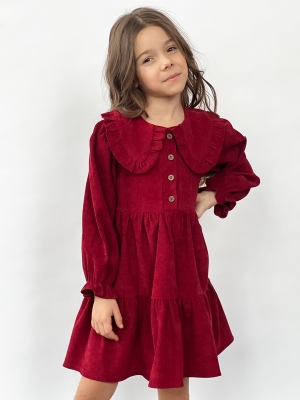 Платье для девочки школьное БУШОН ST74, цвет бордовый