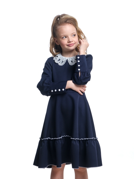 Платье для девочек Mini Maxi, модель 7483, цвет темно-синий - Платья для девочек с длинным рукавом