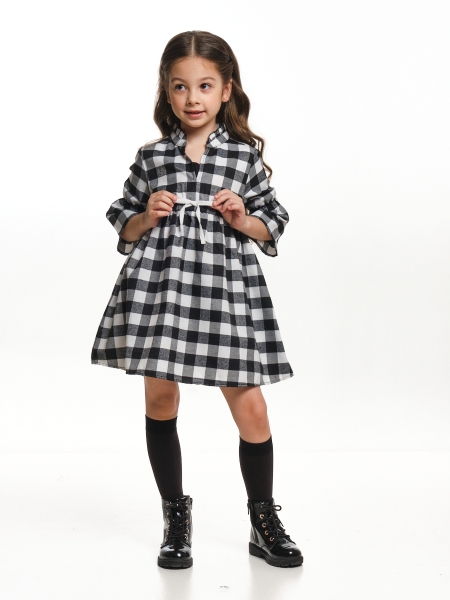 Платье для девочек Mini Maxi, модель 6268, цвет черный/белый/мультиколор - Платья для девочек с рукавом 3/4